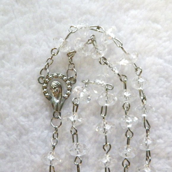 Our Lady of Guadalupe Clear Rosary Beads Crucifix with Case - Picture 7 of 10